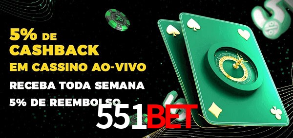 Promoções do cassino ao Vivo 551bet